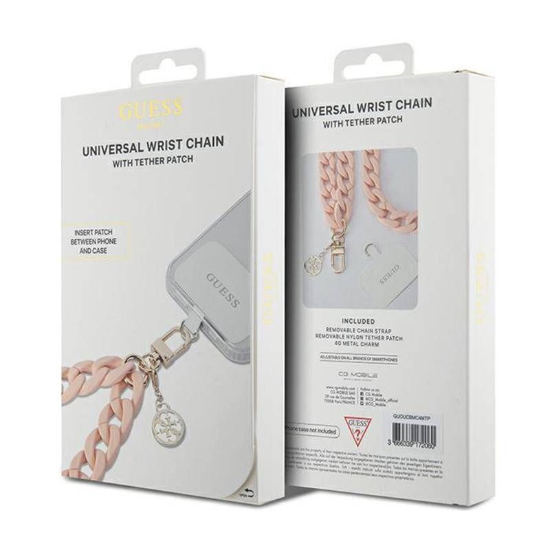 GUESS hand strap GUOUCBMC4MP (Large Chain Acrylic 4G Charms) pink
