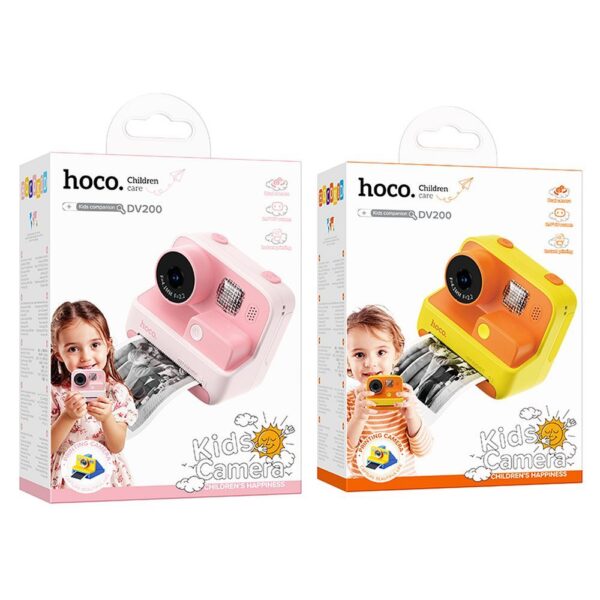 Digital kids camera with printer Hoco 1MP 2,0" HD Ready DV200 pink