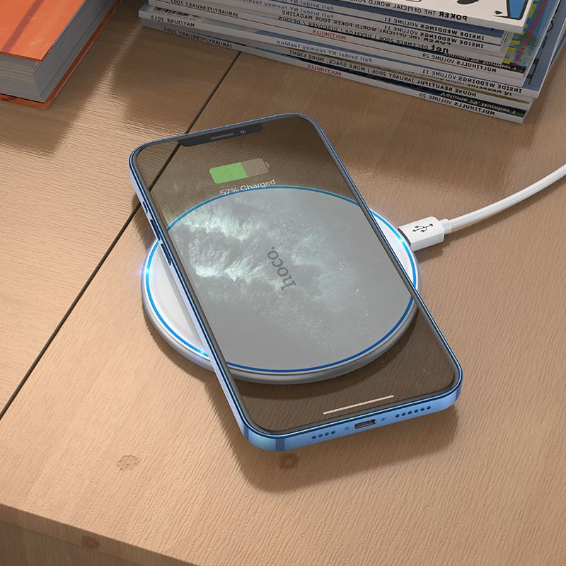 HOCO wireless charger with light 2A 15W CW6 Pro white