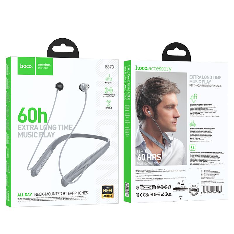 f4634ed749d64c788601e41baceadc7f HOCO wireless earphones bluetooth ES73 grey