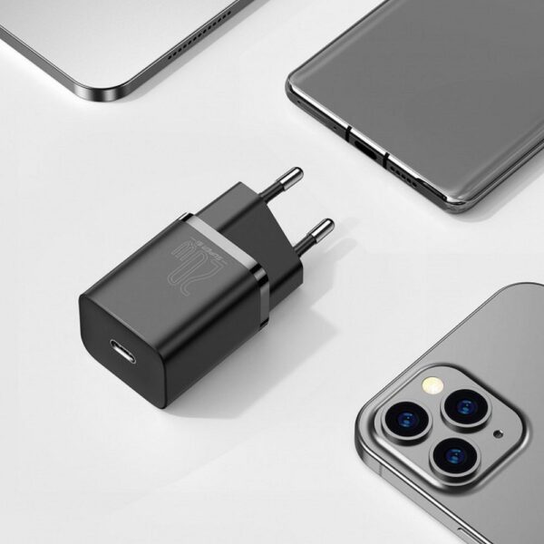 BASEUS charger Type C + cable Type C to Lightning PD QC3.0 3A 20W TZCCSUP-B01/CCCJGCE-D black