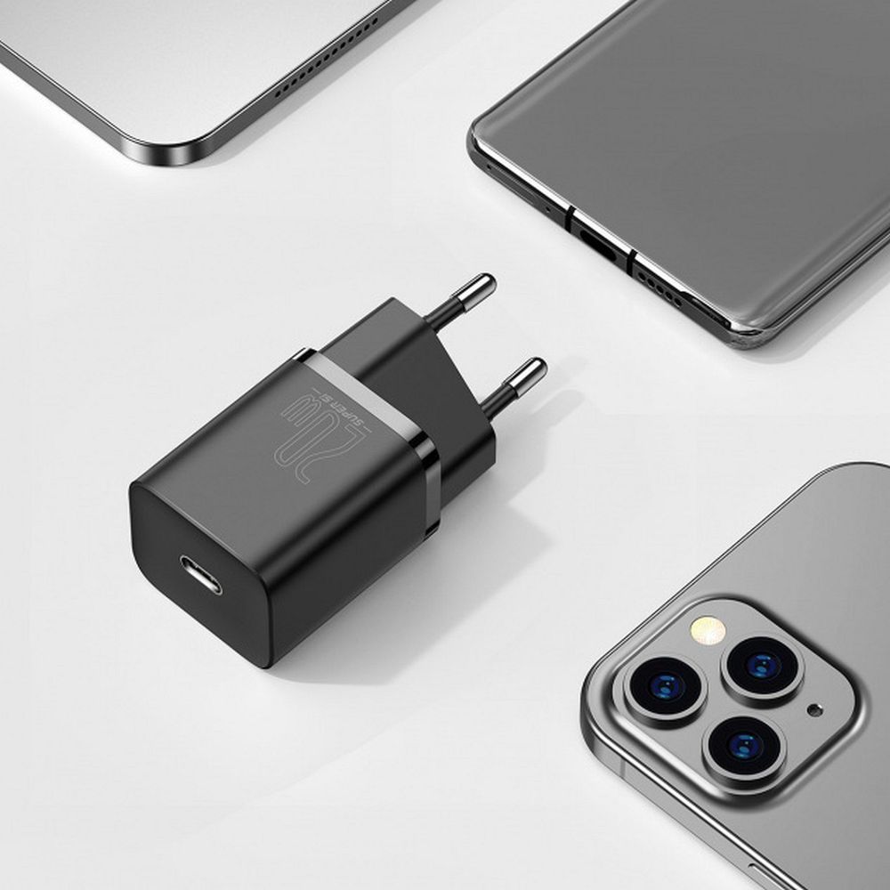 BASEUS charger Type C + cable Type C to Lightning PD QC3.0 3A 20W TZCCSUP-B01/CCCJGCE-D black