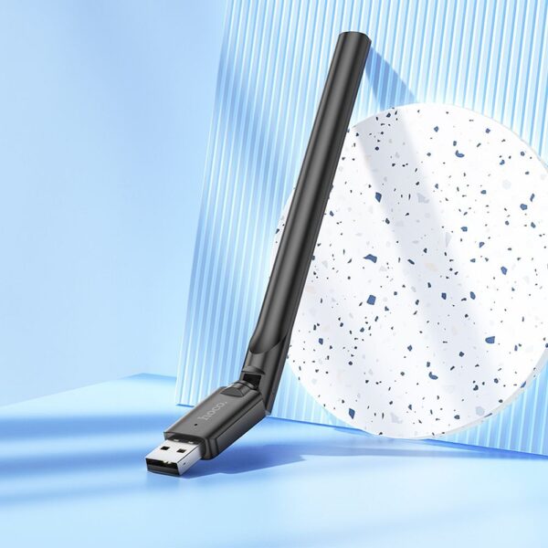 HOCO wireless network card with external antena USB Wifi4 HI32 black