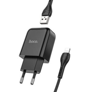 HOCO travel charger USB A + cable USB A to Lightning 2.1A N2 black
