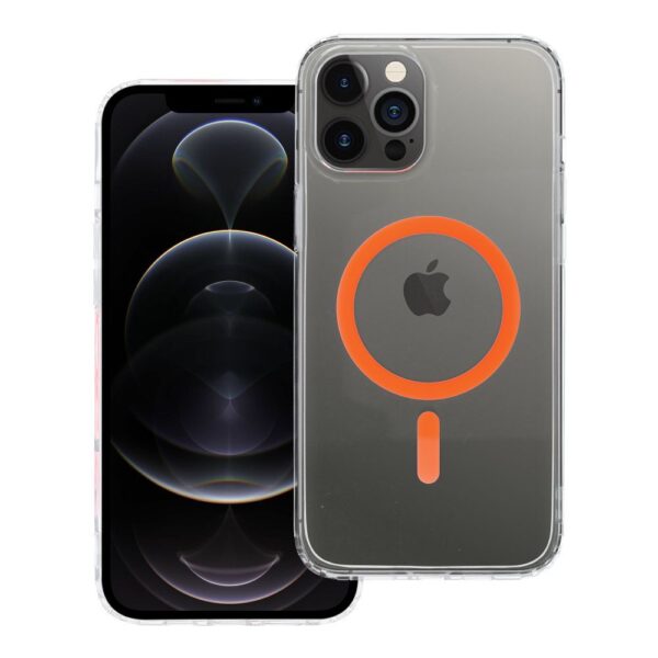 Drop Glue Colorful Ring Mag Cover compatible with MagSafe for IPHONE 12 PRO MAX orange