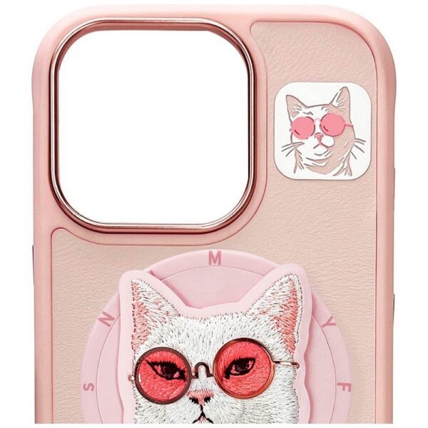 fa975dde6b0d9826a5e487a299a980bf NIMMY case GLASSES COOL CAT compatible with MagSafe for IPHONE 16 Pro pink