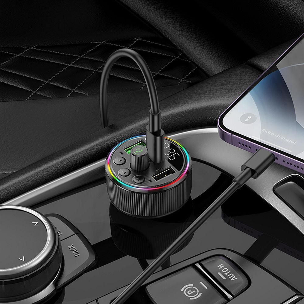 HOCO car transmitter FM bluetooth 2 x USB A + Type C PD QC3.0 30W E82 black