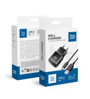 BLUE STAR travel charger 2A 10W USB A + cable USB A to Micro USB TFK-TC-1100B black