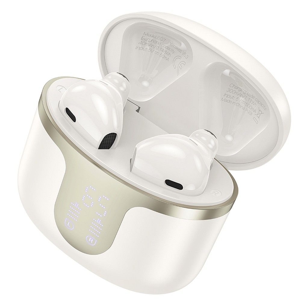 HOCO wireless bluetooth earphones TWS EQ7 milky white