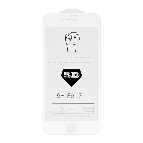 Tempered Glass Full Glue 5D for IPHONE 7 (4,7") WHITE