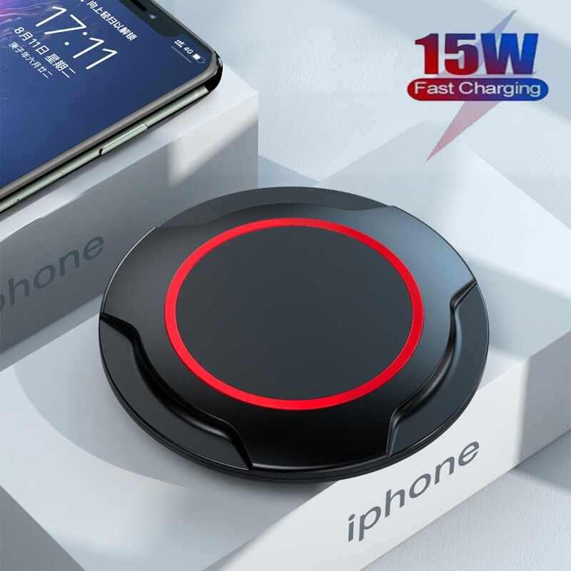 Wireless Induction Charger QI Universal Fast Charge magnetic - C02 UFO 15W Black (min.2A)