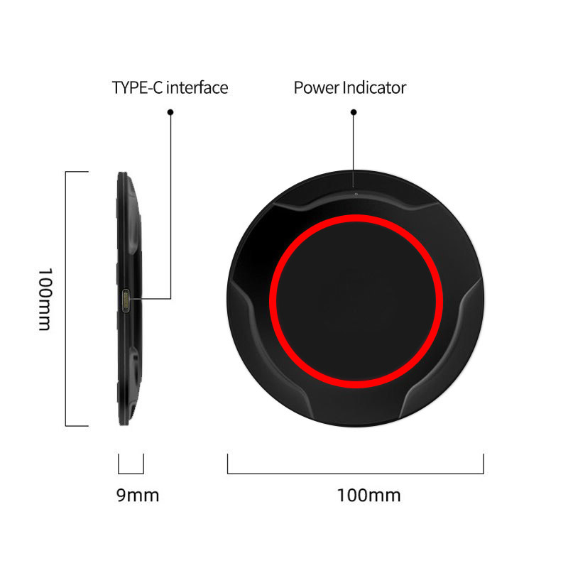 Wireless Induction Charger QI Universal Fast Charge magnetic - C02 UFO 15W Black (min.2A)