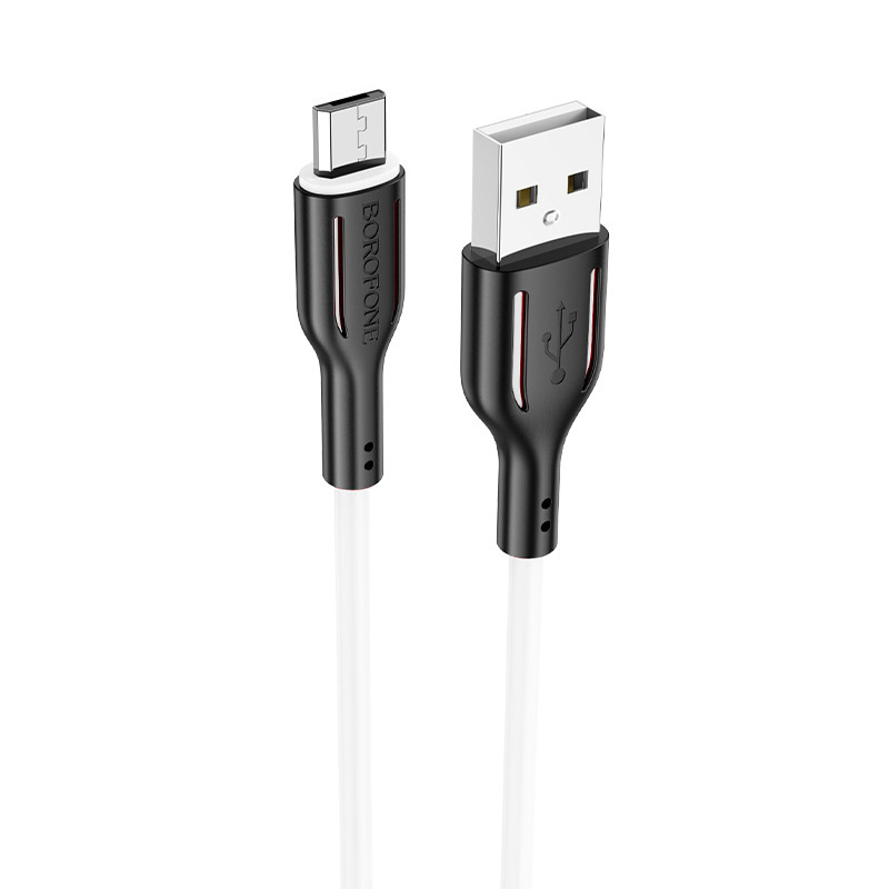 Borofone Cable BX63 Charming - USB to MicroUSB - 2,4A 1 metre black-white