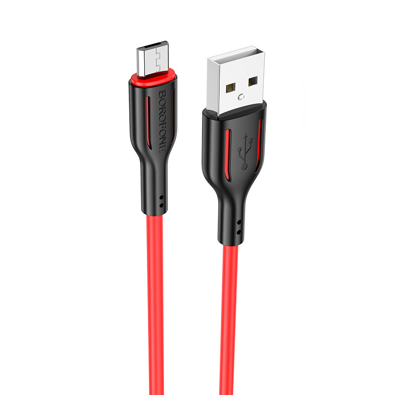 Borofone Cable BX63 Charming - USB to MicroUSB - 2,4A 1 metre black-red