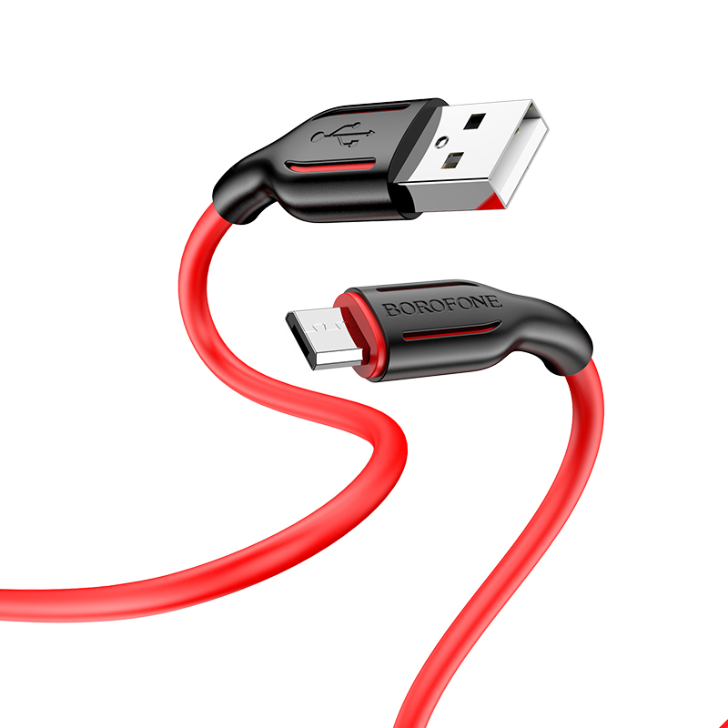 Borofone Cable BX63 Charming - USB to MicroUSB - 2,4A 1 metre black-red