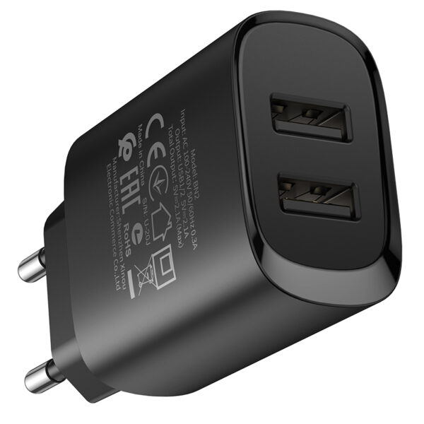 Borofone Wall charger BN2 Super - 2xUSB - 2,1A with USB to Lightning black