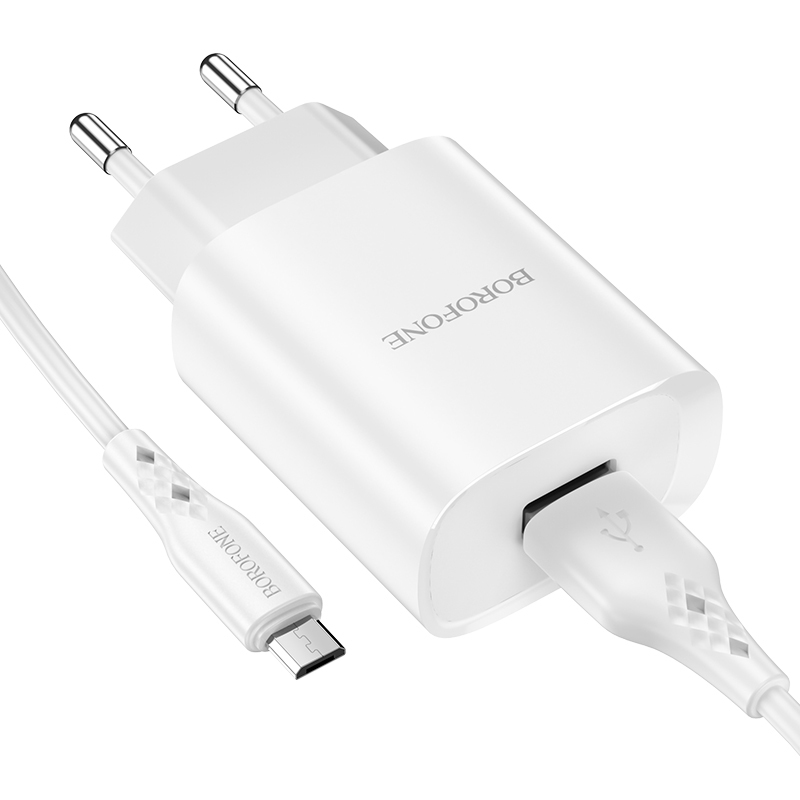 foto_add-115893 Borofone Wall charger BN1 Innovative - USB - 2,1A with USB to MicroUSB white
