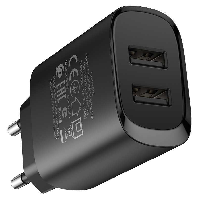 foto_add-115918 Borofone Wall charger BN2 Super - 2xUSB - 2,1A black