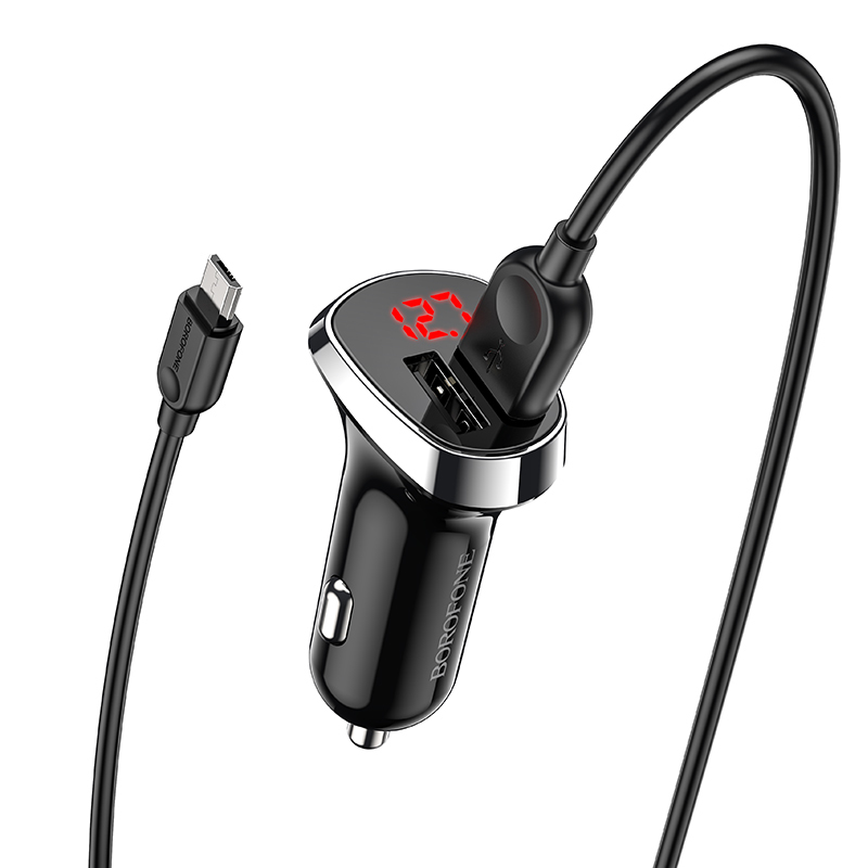 foto_add-115935 Borofone Car charger BZ15 Auspicious - 2xUSB - 2,4A with USB to MicroUSB cable black