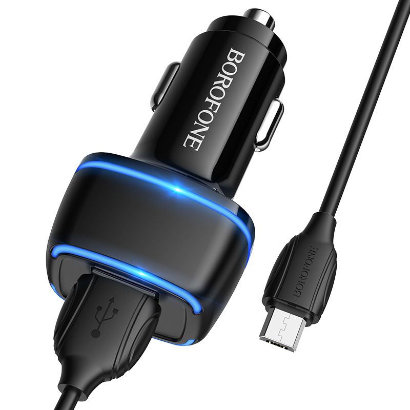 foto_add-123818 Borofone Car charger BZ14 Max - 2xUSB - 2,4A with USB to Micro USB cable black
