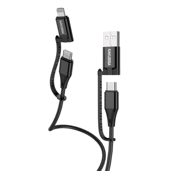 KAKU Cable KSC-654 Tuojie 4 in 1 - USB + Type C to Type C + Lightning - 1,2 metres black