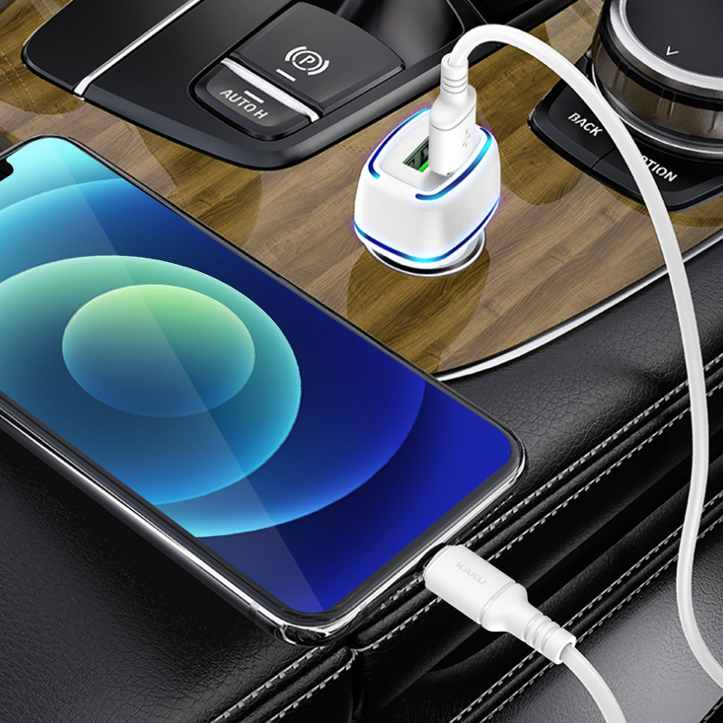 KAKU Car Charger KSC-528 Shengyu - 2xUSB - 2,8A with USB to Micro USB black