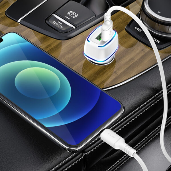 KAKU Car Charger KSC-528 Shengyu - 2xUSB - 2,8A with USB to Lightning black