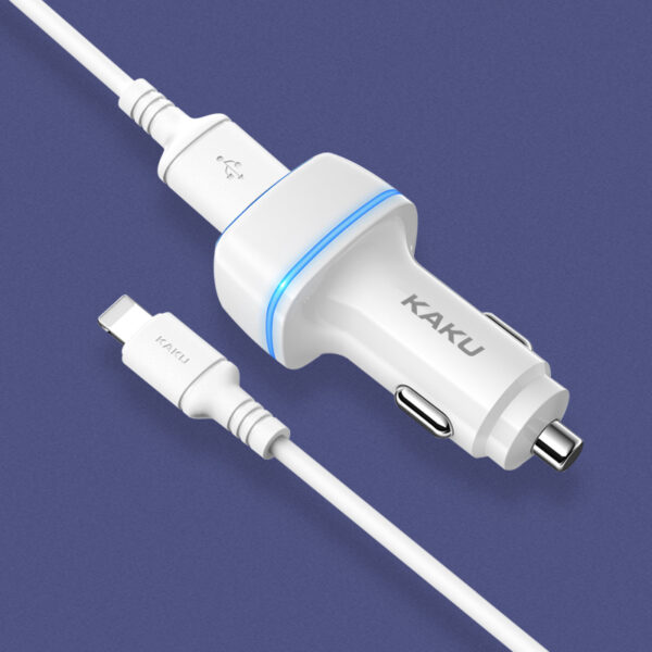 KAKU Car Charger KSC-528 Shengyu - 2xUSB - 2,8A with USB to Lightning black