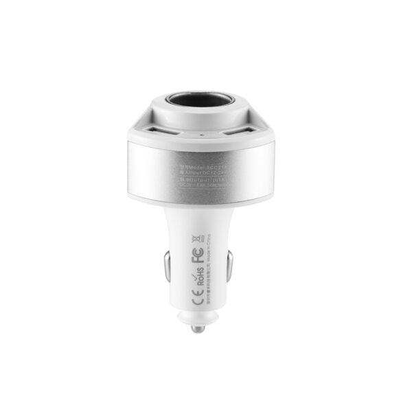 REMAX Car Charger RCC-218 Journey Series - 2xUSB + cigarette lighter socket - 24W 4,8A White