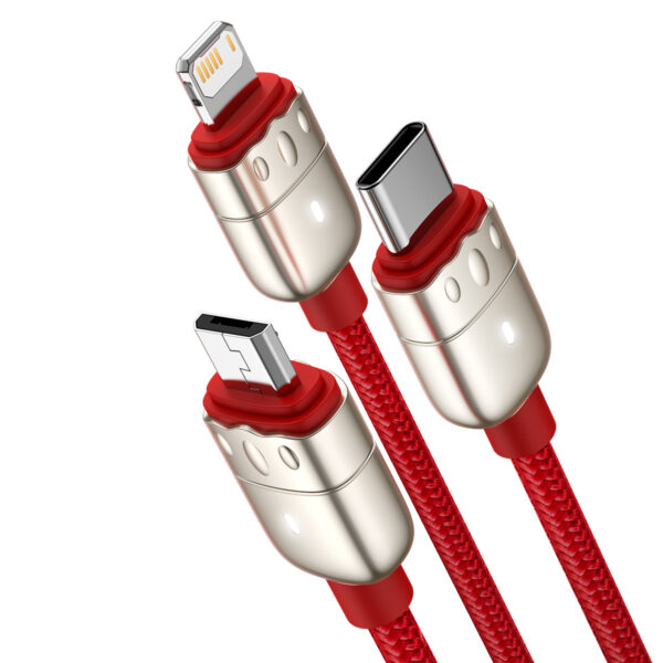 Baseus Cable Year of the Tiger 3 in 1 - USB to Type C, Lightning, Micro USB - 3,5A 1,2 metres (CASX010009) red
