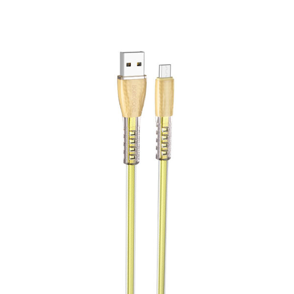 Borofone Cable BU31 Clear Shadow Jelly - USB to Micro USB - 2,4A 1 metre gold
