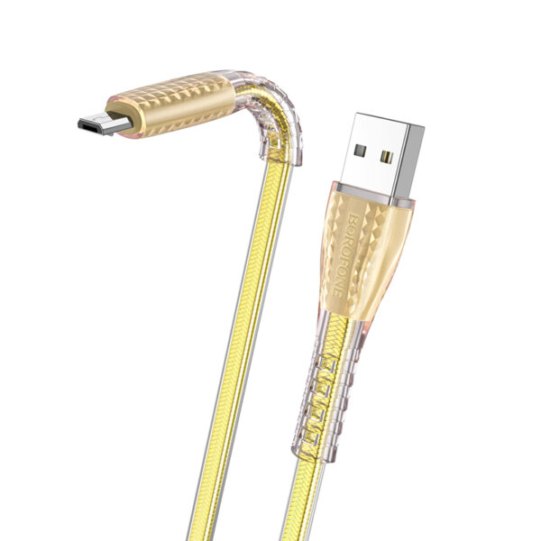 Borofone Cable BU31 Clear Shadow Jelly - USB to Micro USB - 2,4A 1 metre gold