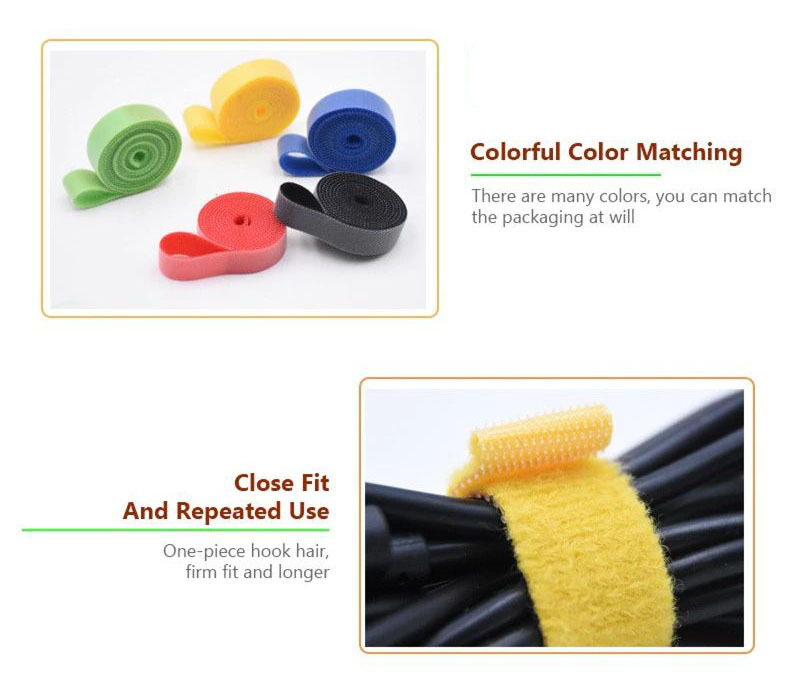Cables organizer velcro roll 1 metre yellow