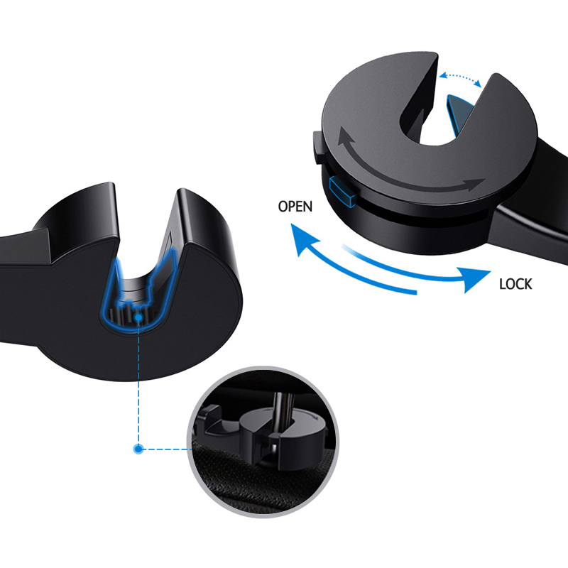 Magnetic car holder headrest mount Type 1 black