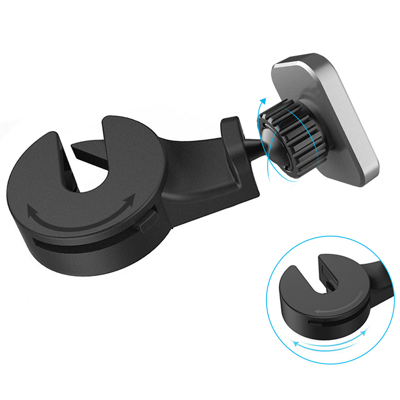 Magnetic car holder headrest mount Type 2 black-red
