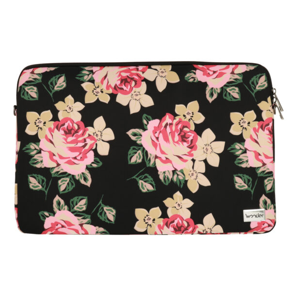 Wonder Sleeve Laptop 13-14 inches black and roses