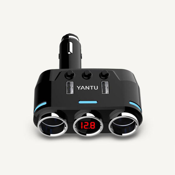 Car Cigarette Lighter Socket Splitter B39 Type B - 2 sockets + 2xUSB - 2,1A 100W with display