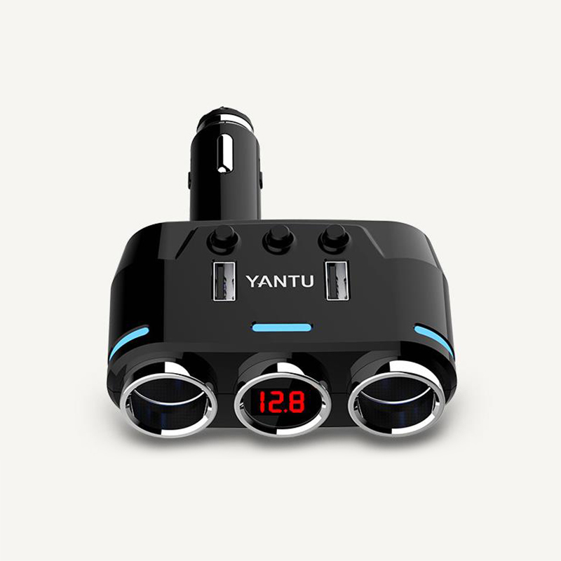 Car Cigarette Lighter Socket Splitter B39 Type B - 2 sockets + 2xUSB - 2,1A 100W with display