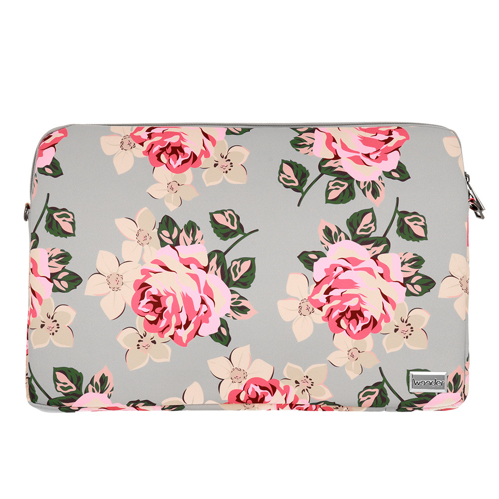 Wonder Sleeve Laptop 17 inches grey and roses