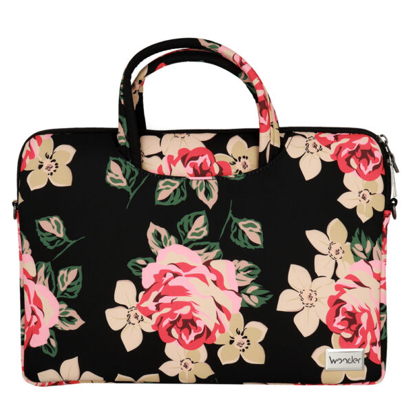 Wonder Briefcase Laptop 15-16 inches black and roses