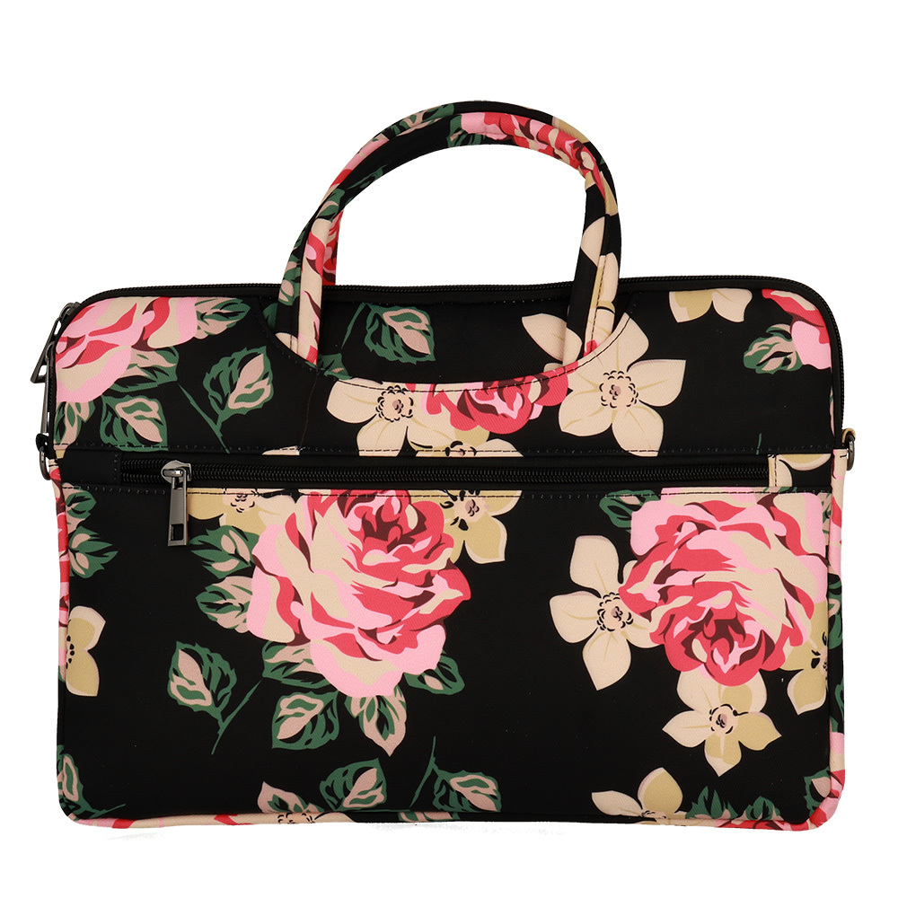 Wonder Briefcase Laptop 15-16 inches black and roses
