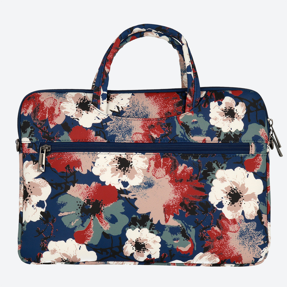 Wonder Briefcase Laptop 17 inches blue and camellias