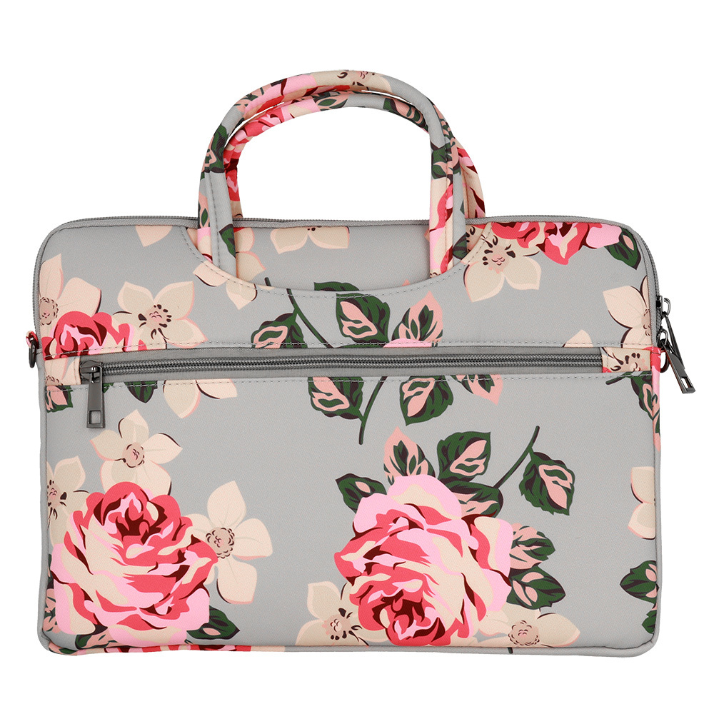 Wonder Briefcase Laptop 15-16 inches grey and roses