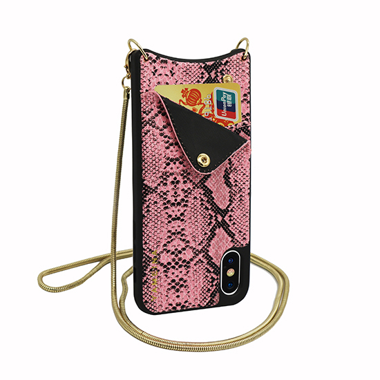 BAG - SNAKE Leather Case - IPHONE XS MAX Pink