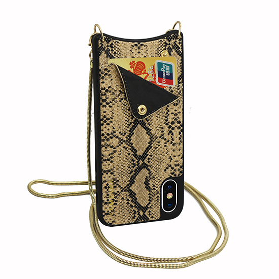 BAG - SNAKE Leather Case - IPHONE XS MAX Gold