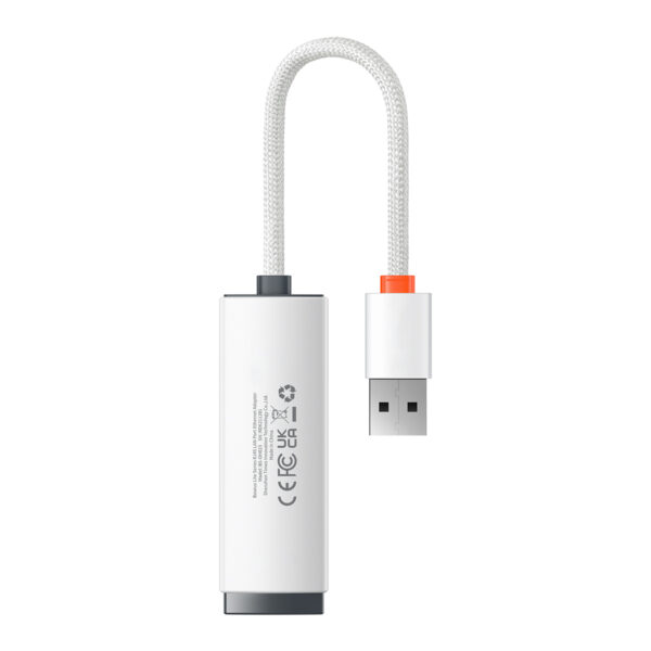 Baseus Adapter Lite Series - USB to RJ45 - 100 Mbps (WKQX000002) white