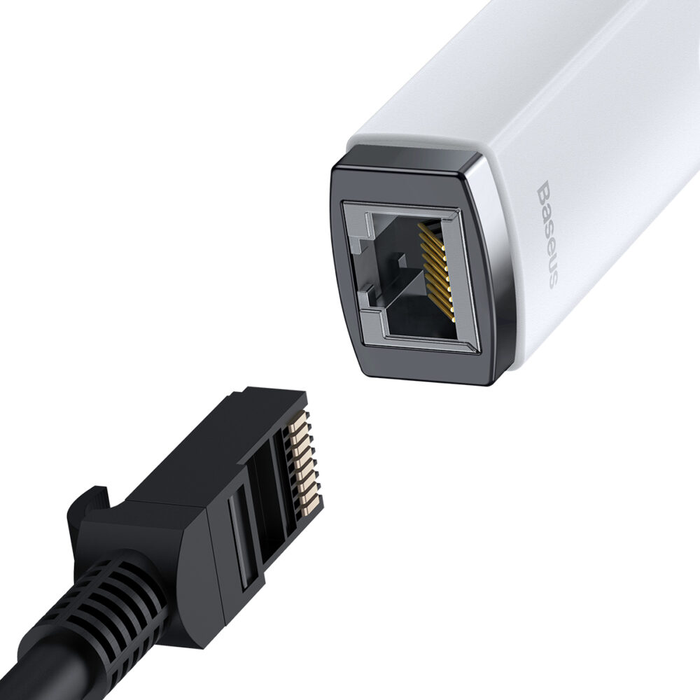 Baseus Adapter Lite Series - USB to RJ45 - 100 Mbps (WKQX000002) white