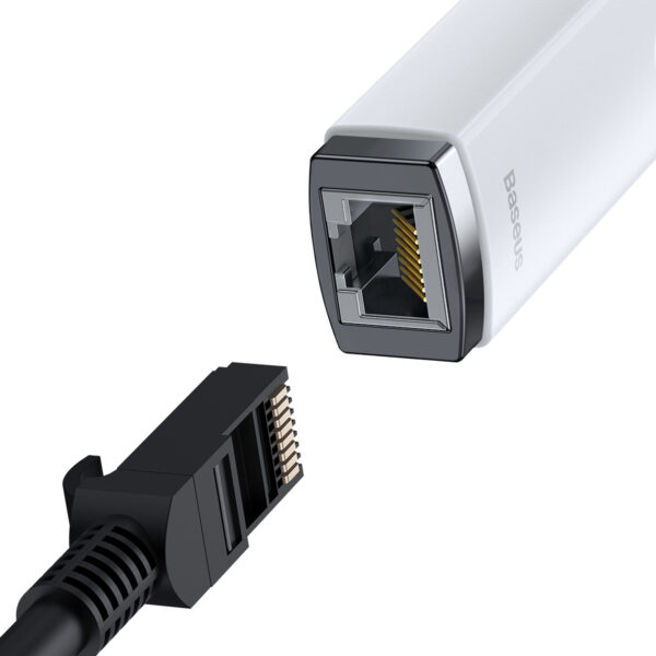 Baseus Adapter Lite Series - USB to RJ45 - 1000 Mbps (WKQX000102) white