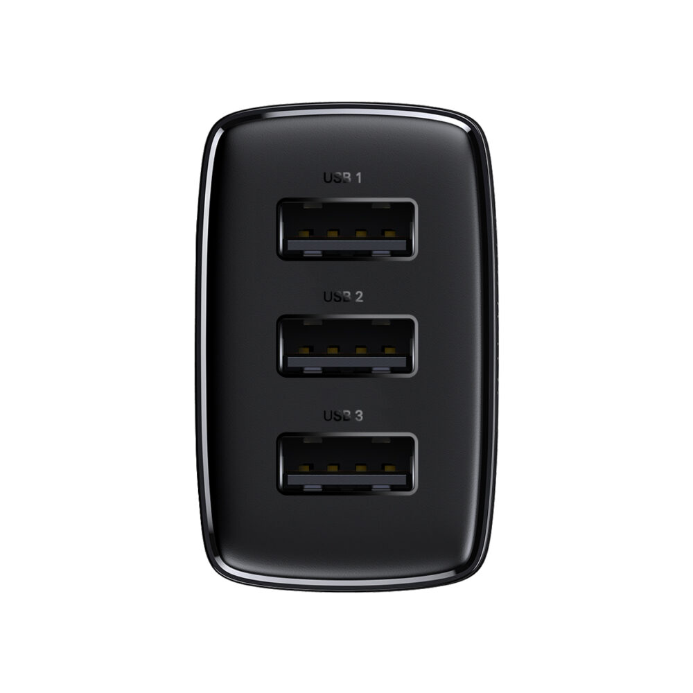 Baseus Compact Wall Charger - 3xUSB - 17W (CCXJ020101) black