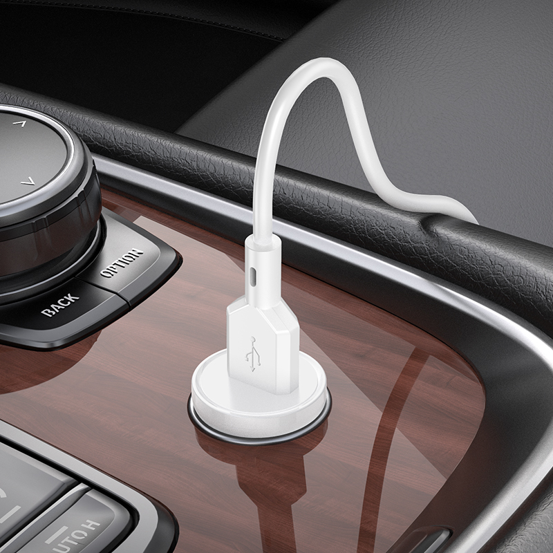 Borofone Car charger BZ18 - USB - QC 3.0 18W with USB to Micro USB cable white